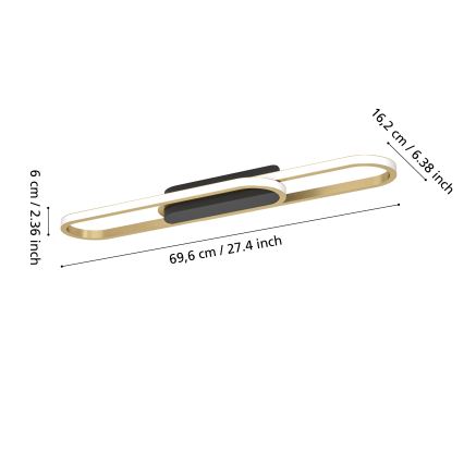 Eglo - LED-Deckenleuchte LED/20W/230V 2700/4000/6500K goldfarben