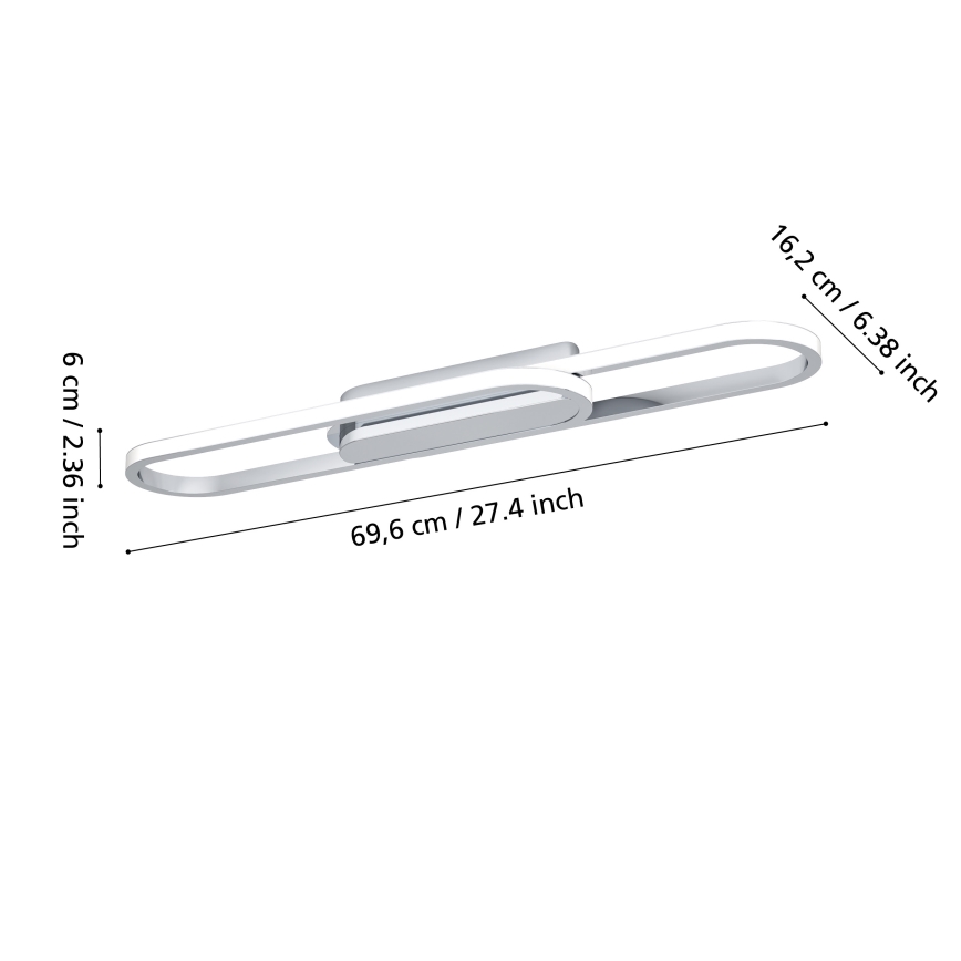 Eglo - LED-Deckenleuchte LED/20W/230V 2700/4000/6500K glänzender Chrom