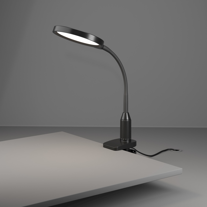 Eglo - Dimmbare, flexible LED-Klemmleuchte, 5,5 W, 230 V, 2700/4000/6500 K, schwarz