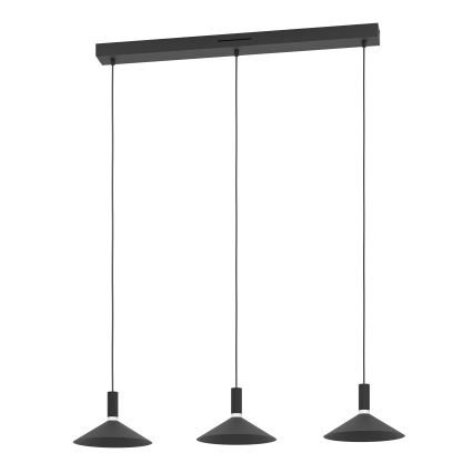 Eglo - LED RGBW dimmbare Pendelleuchte mit Seilabhängung 3xLED/7,5W/230V 2700-6500K schwarz