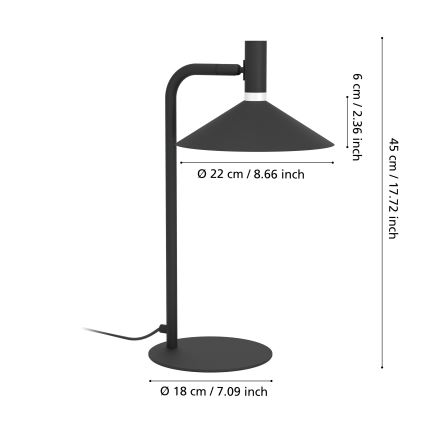 Eglo - LED RGBW dimmbare Tischlampe LED/7,5W/230V 2700-6500K schwarz