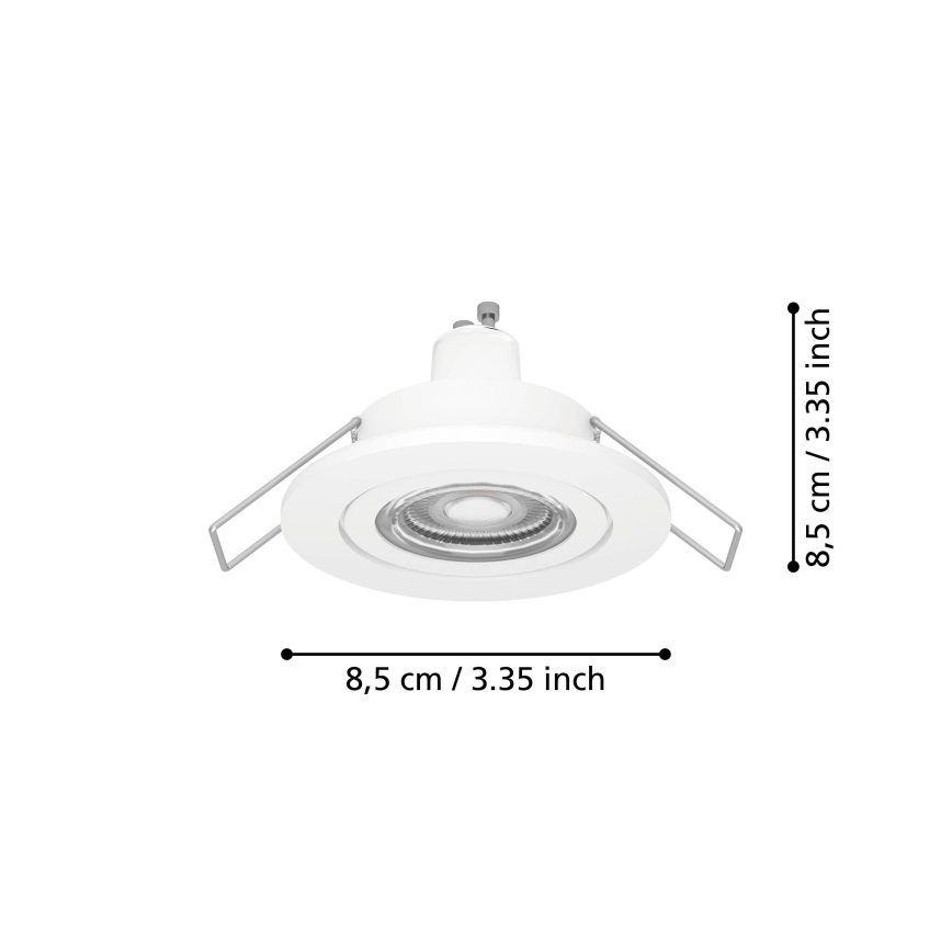 Eglo - LED Einbaustrahler für Badezimmer 1xGU10/4,5W/230V IP44 weiß