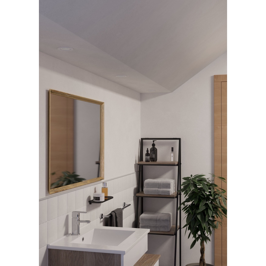 Eglo - 3er-Set LED-Badezimmer-Einbaustrahler 1x GU10/4,5W/230V IP44 weiß