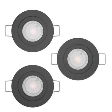 Eglo - 3er-Set LED-Einbaustrahler 1xGU10/4,5W/230V schwarz