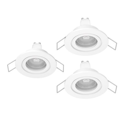 Eglo - 3er-Set LED-Einbaustrahler für Badezimmer, 1x GU10/4,5 W/230 V, IP44, weiß