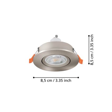 Eglo - LED Einbaustrahler für Badezimmer 1xGU10/4,5W/230V IP44 mattchrom