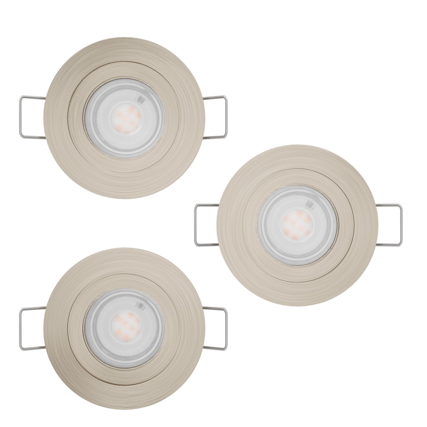 Eglo - 3er-Set LED-Badezimmer-Einbaustrahler 1xGU10/4,5W/230V IP44 matt-chrom