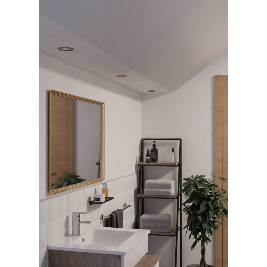 Eglo - 3er-Set LED-Badezimmer-Einbaustrahler 1xGU10/4,5W/230V IP44 matt-chrom