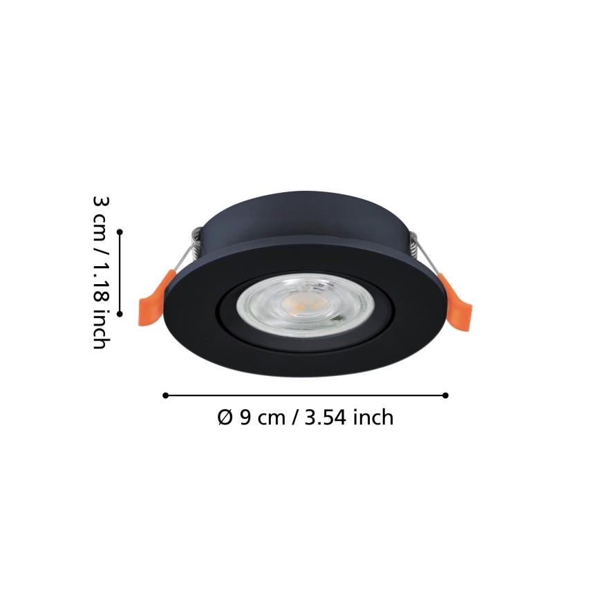 Eglo - LED-Einbaustrahler LED/4,8W/230V 2700/4000/6500K schwarz