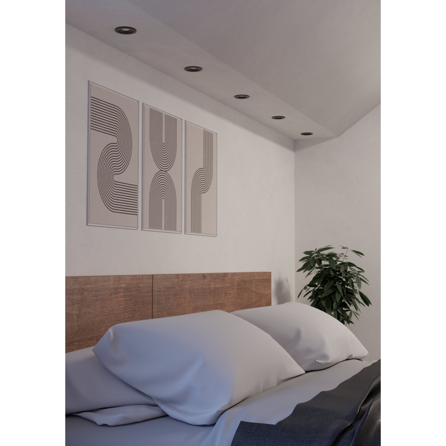 Eglo - 3er-Set LED-Einbaustrahler, 4,8 W, 230 V, 2700/4000/6500 K, schwarz