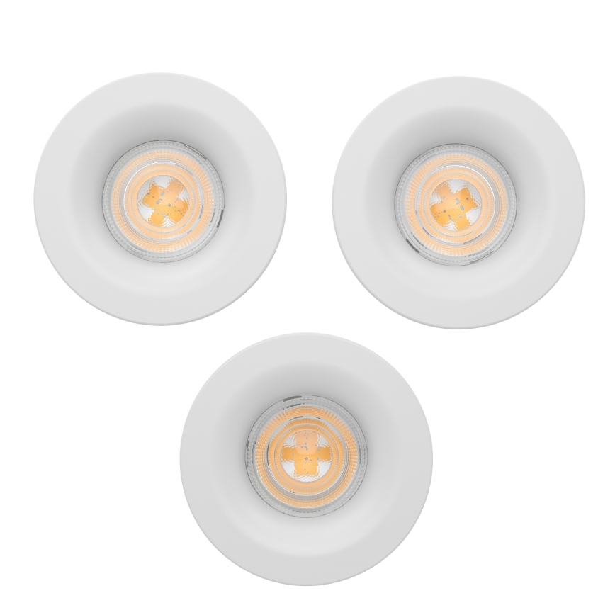 Eglo - 3er-Set LED-Einbauleuchten für Badezimmer LED/4,9W/230V 2700/4000/6500K Ø 8,8 cm IP65 weiß
