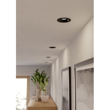 Eglo - LED-Badezimmer-Einbauleuchte LED/4,9W/230V 2700/4000/6500K Ø 8,8 cm IP65 schwarz