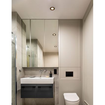 Eglo - 3er-Set LED-Einbauleuchten für Badezimmer, 4,9 W, 230 V, 2700/4000/6500 K, Ø 8,8 cm, IP65, schwarz