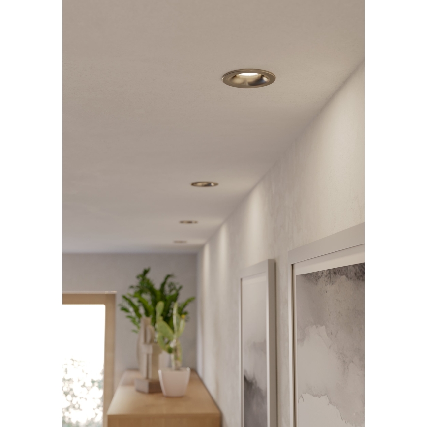 Eglo - SET 3x LED-Einbauleuchte für das Badezimmer LED/4,9W/230V 2700/4000/6500K Ø 8,8 cm IP65 mattchrom