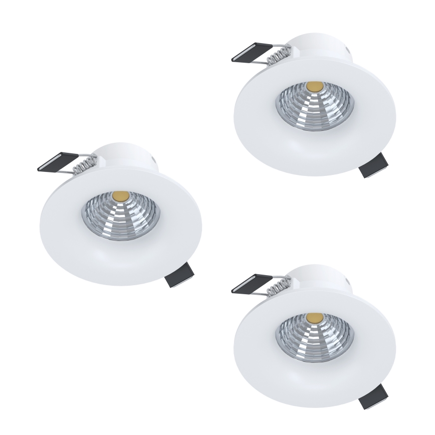 Eglo - 3er-Set dimmbare LED-Einbauleuchten LED/4,8 W/230 V, Ø 8,8 cm, weiß