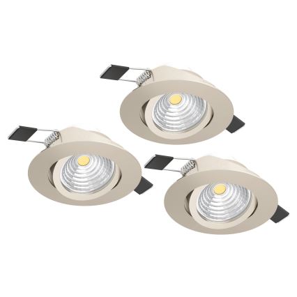 Eglo - Set 3x LED-dimmbare Einbauleuchte LED/6,4W/230V Ø 8,8 cm mattchrom