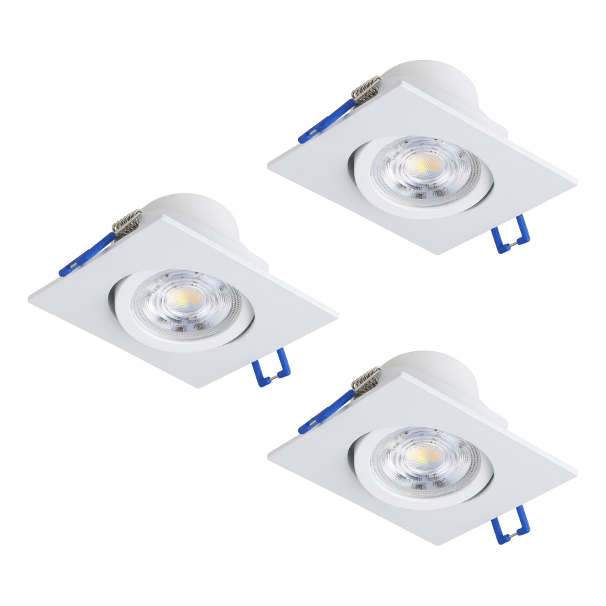 Eglo - 3er-Set dimmbare LED-Einbauleuchten LED/4,8W/230V 8,8x8,8 cm weiß