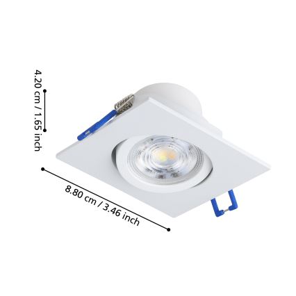 Eglo - 3er-Set dimmbare LED-Einbauleuchten LED/4,8W/230V 8,8x8,8 cm weiß