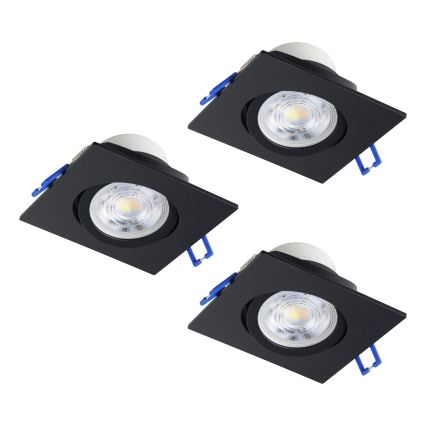Eglo - Set 3x dimmbares LED-Einbau-Downlight LED/4,8W/230V 8,8x8,8 cm schwarz