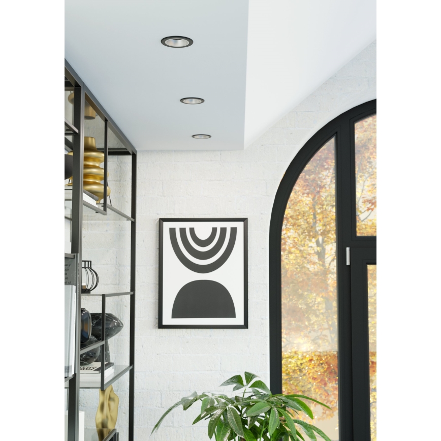 Eglo - LED RGBW dimmbare Einbauleuchte für Badezimmer LED/4,8W/230V 2700-6500K IP44 schwarz