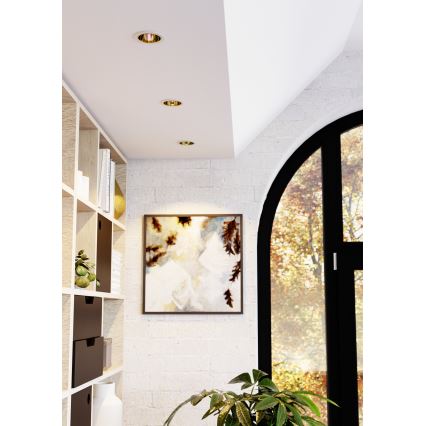 Eglo - LED RGBW dimmbare Badezimmer-Einbauleuchte LED/4,8W/230V 2700-6500K IP44 weiß/gold