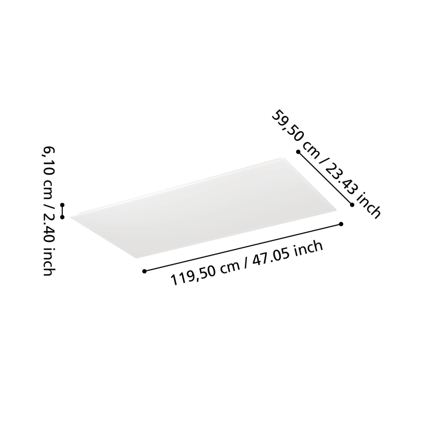 Eglo - Dimmbares LED-Aufbaupanel LED/35,5W/230V 2700-6500K 120x60 cm weiß + Fernbedienung