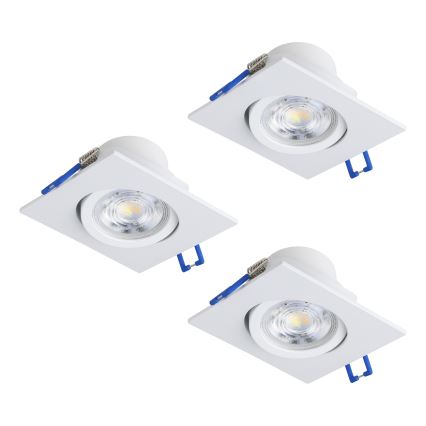 Eglo - 3er-Set dimmbare LED-Einbaustrahler LED/6,4W/230V 8,8x8,8 cm weiß