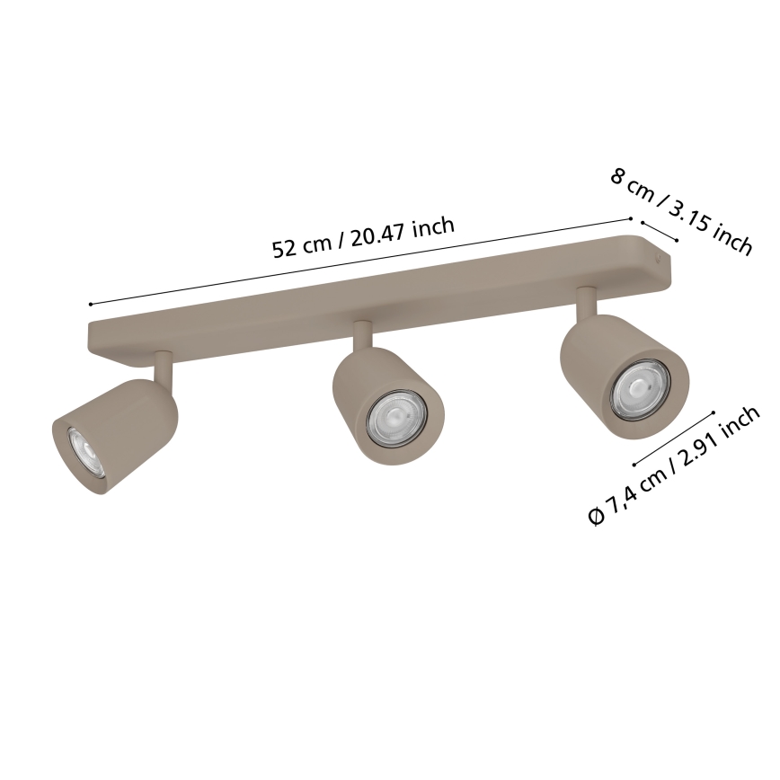 Eglo - Deckenstrahler 3xGU10/10W/230V beige