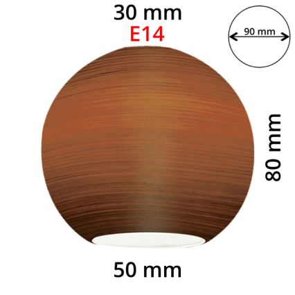 EGLO 90251 - Ersatzglas für Hängeleuchte, Tischleuchte, Deckenleuchte und Strahler MY CHOICE E14 d 9 cm braun gewischt