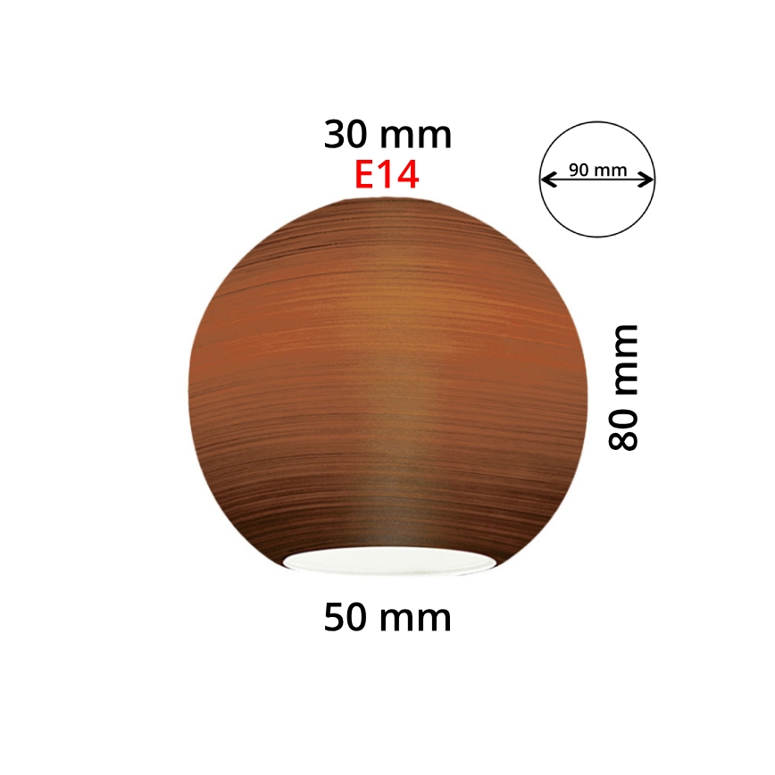 EGLO 90251 - Ersatzglas für Hängeleuchte, Tischleuchte, Deckenleuchte und Strahler MY CHOICE E14 d 9 cm braun gewischt