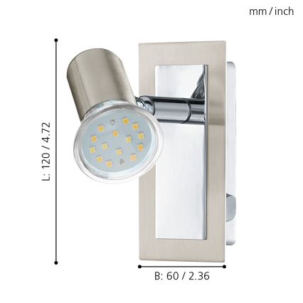 EGLO - Wandstrahler 1xGU10//3W/230V