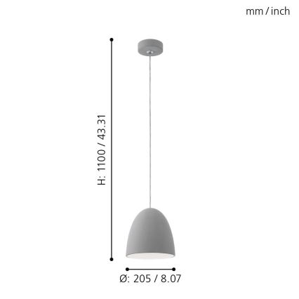 Eglo - Decken-Hängeleuchte E27/60W/230V