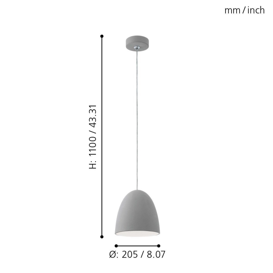 Eglo - Decken-Hängeleuchte E27/60W/230V