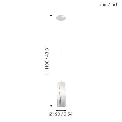 Eglo 92739 - Hängeleuchte RIVATO 1xE27/60W/230V