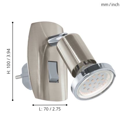 Eglo - LED-Steckdosenleuchte 1xGU10-LED/3W/230V