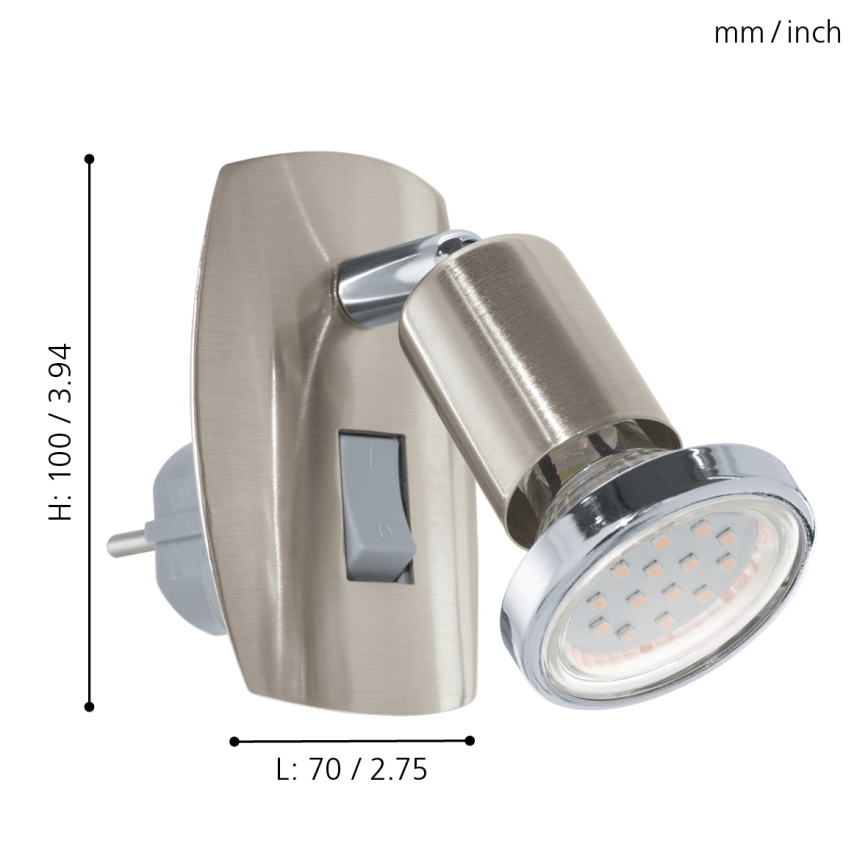 Eglo - LED-Steckdosenleuchte 1xGU10-LED/3W/230V
