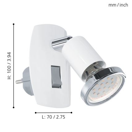 Eglo - LED-Steckdosenleuchte 1xGU10-LED/3W/230V
