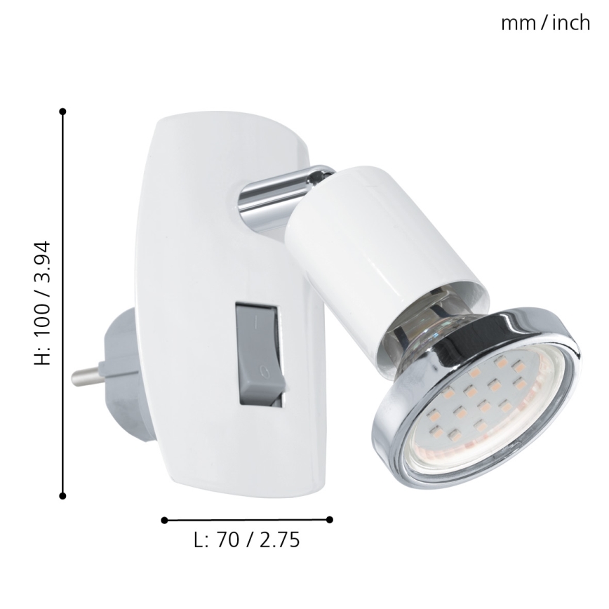 Eglo - LED-Steckdosenleuchte 1xGU10-LED/3W/230V