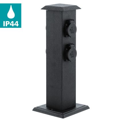 EGLO - Outdoor-Gartensäule mit Steckdosen SCHUKO IP44
