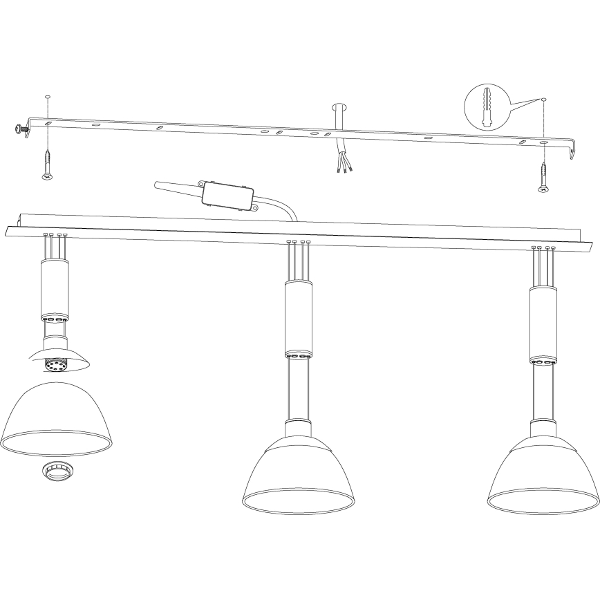 Eglo 93468 - LED Decken-Hängeleuchte MONTEFIO 3xLED/6W/230V