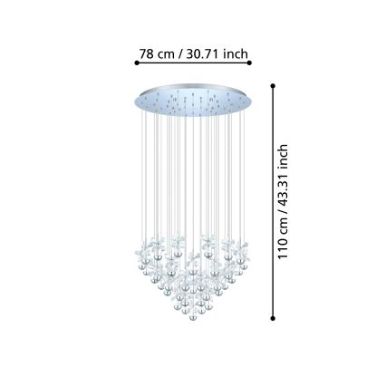 Eglo 93661 - LED-Pendelleuchte PIANOPOLI mit Kabelaufhängung LED/107,5W/230V
