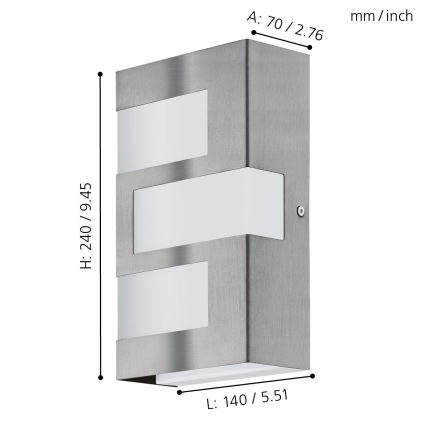 Eglo 94086 - LED Außenbeleuchtung RALORA 3xLED/2,5 W/230V