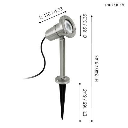 Eglo - LED Außenbeleuchtung 1xGU10/5W/230V