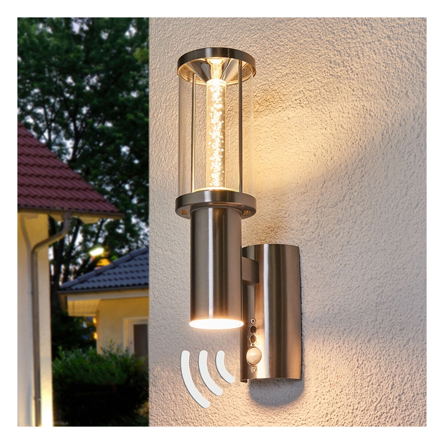 Eglo - LED Außenbeleuchtung mit Sensor 1xGU10/3W + 1xLED/3,7W