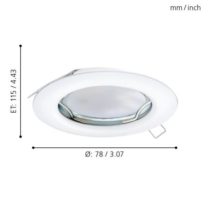 Eglo - 3er-Set LED-Einbauleuchte PENETO 1xGU10-LED/3W/230V