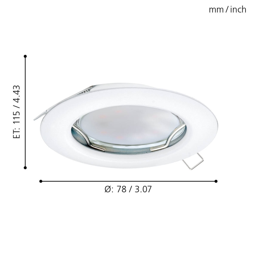 Eglo - 3er-Set LED-Einbauleuchte PENETO 1xGU10-LED/3W/230V