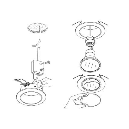 Eglo - SET 3x LED Einbauleuchte PENETO 3xGU10-LED/3W/230V