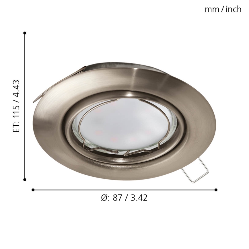 Eglo - 3er-Set LED-Einbauleuchten PENETO 1xGU10-LED/5W/230V