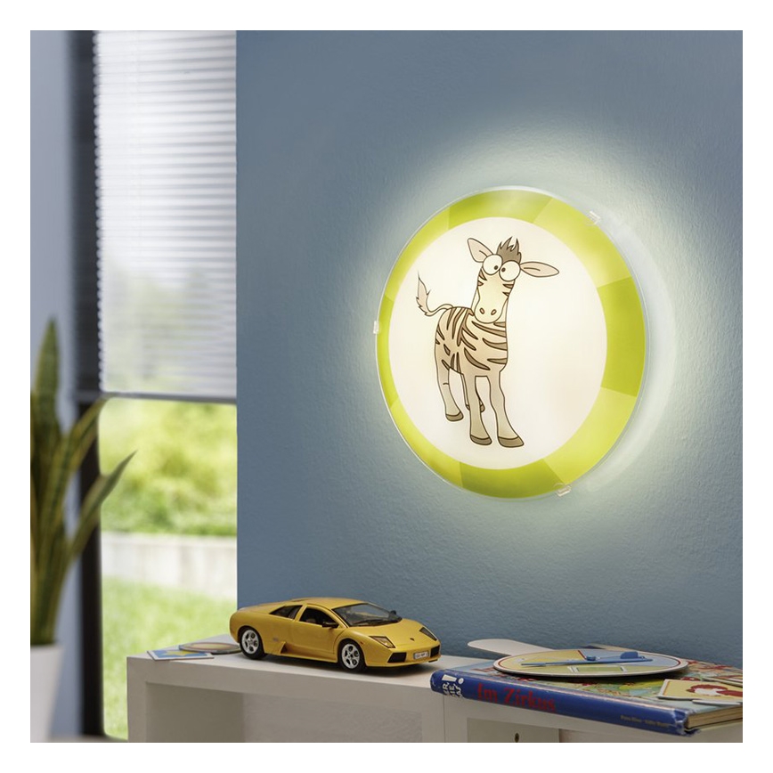 Eglo 94458 - Kinderleuchte BIUBIU 1xE27/60W/230V Zebra