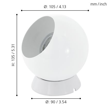 Eglo - LED Tisch-/Wandleuchte 1xGU10/2,8W/230V weiß